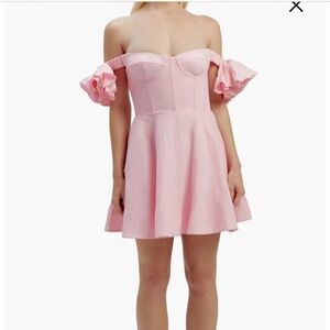 Sigma Corset Off the Shoulder Linen Minidress